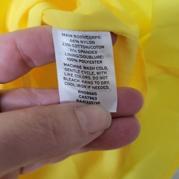 Rachel Parcell Yellow Midi Short Puff Sleeve A-Line Dress Extra Small - Picture 5 of 12